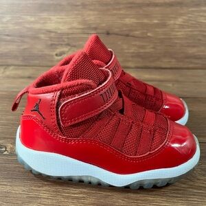 Jordan 11 ‘Win Like 96’ Red Sneakers Shoes Size 6C